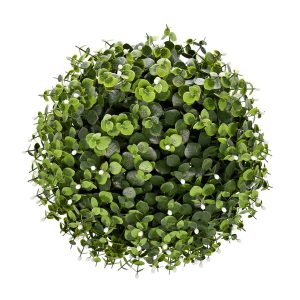 Eucalyptus with White Buds Artificial Topiary Balls