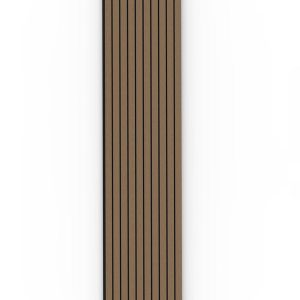 Smoked Oak Acoustic Wood Wall Panel Wide Slat Series 2 - 240x60cm