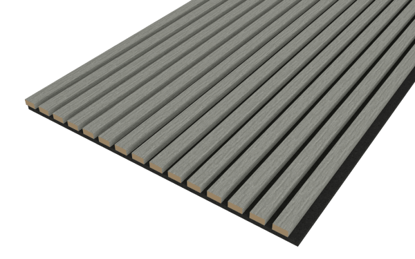 Grey Acoustic Wood Wall Panel Thin Slat - Image 3