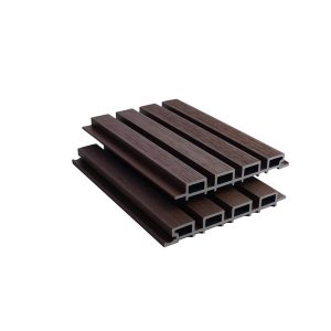 Composite Slatted Cladding Red Brown